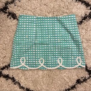 Lilly Pulitzer Tate Scalloped Plaid Mini Skirt